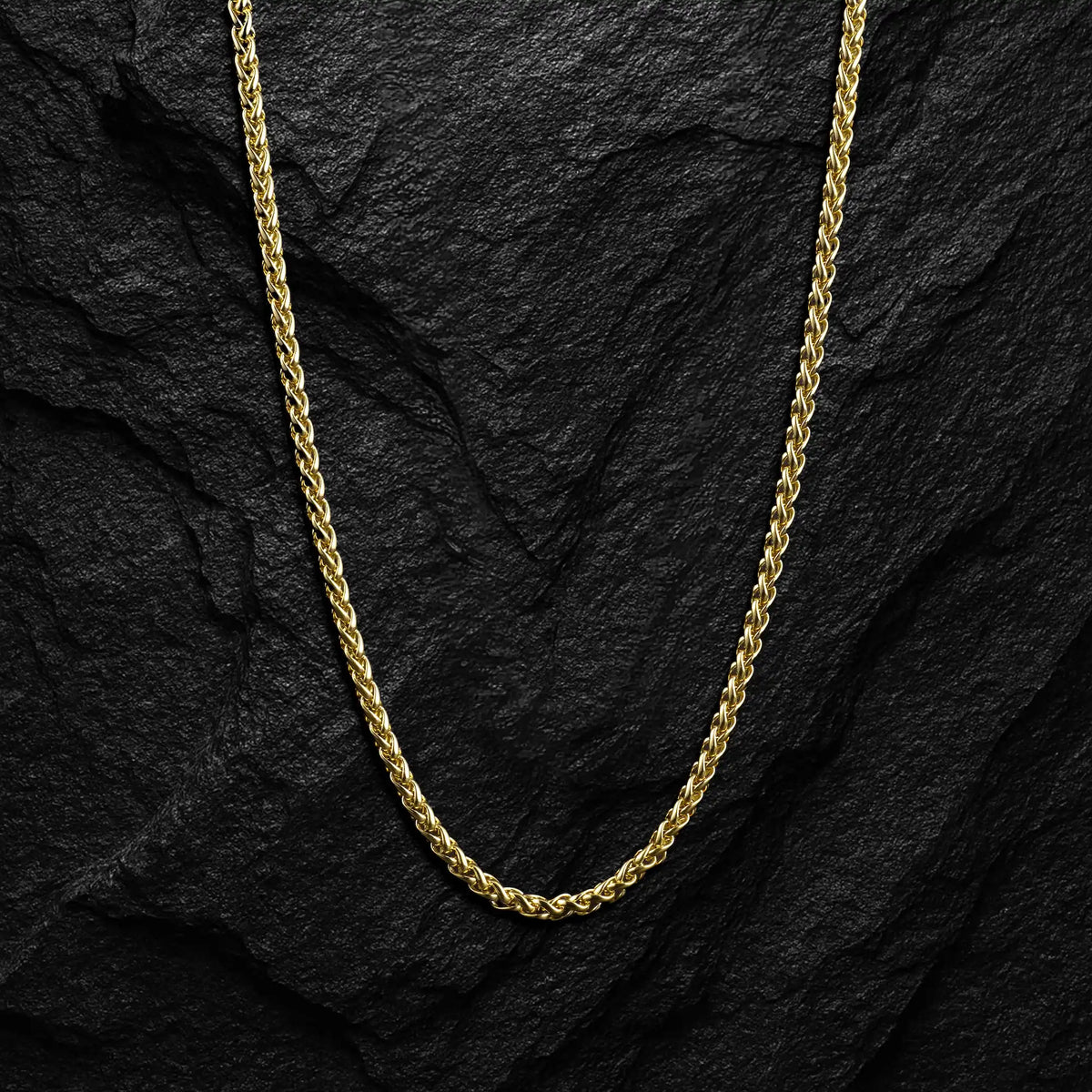 Gold Wheat Chain on Black Background