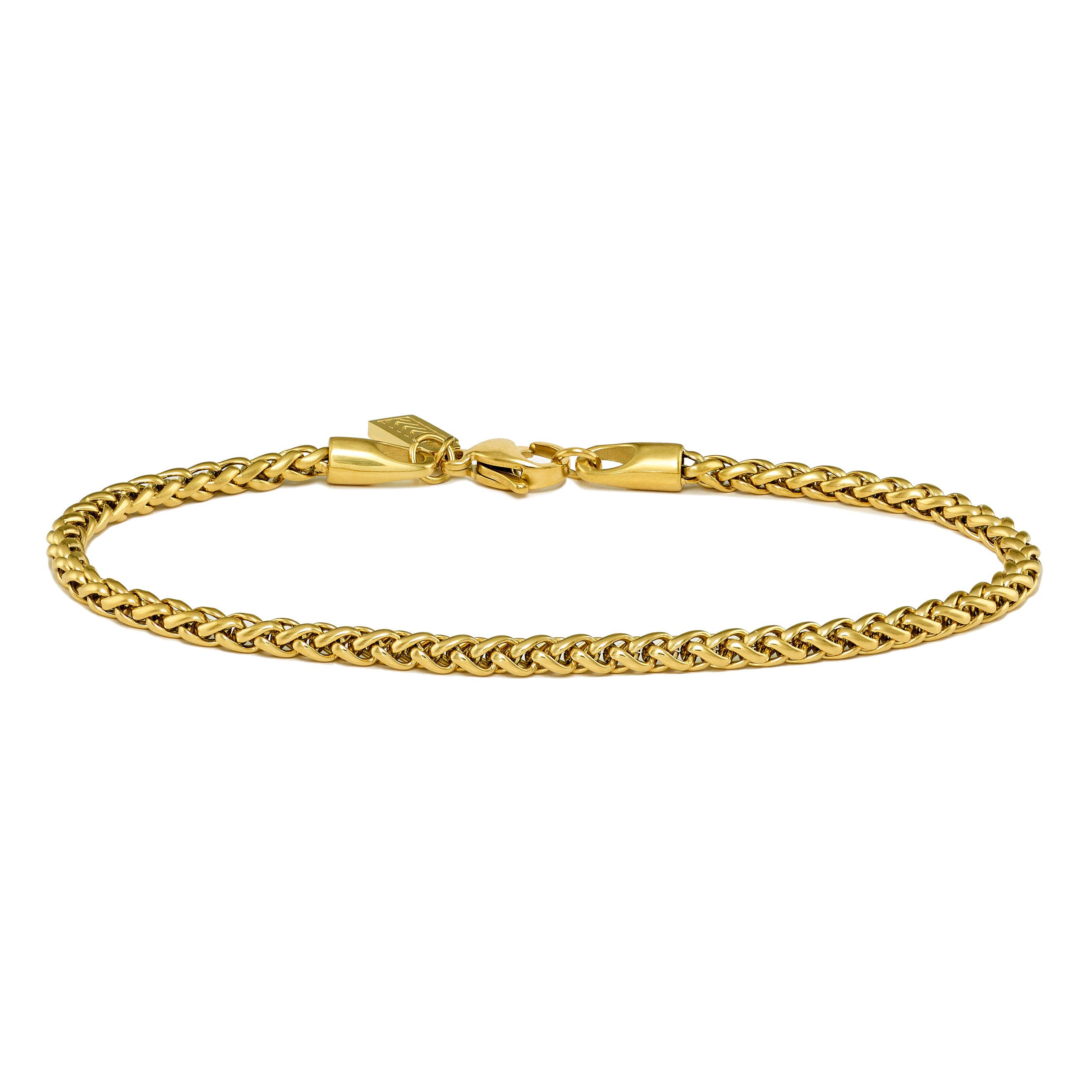 Men's 3mm Wheat Chain Bracelet - 14K Gold | Vincero Collective