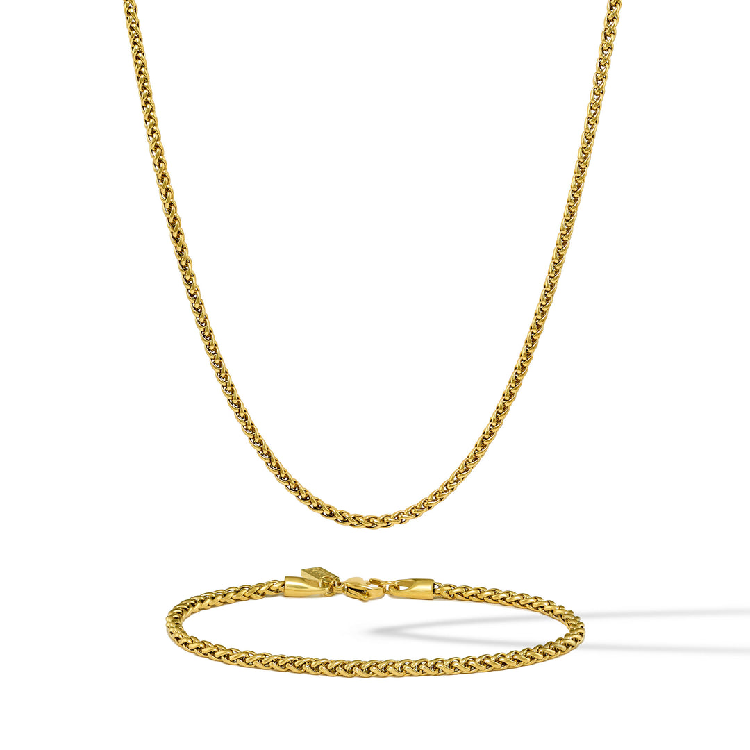 Wheat Chain Set, 3MM - Gold Set