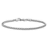 Silver chain bracelet on a white background