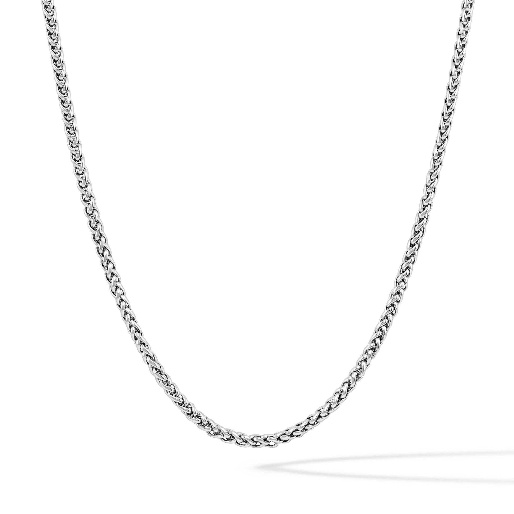Men's 3MM Silver Wheat Chain Necklace | Vincero Collective