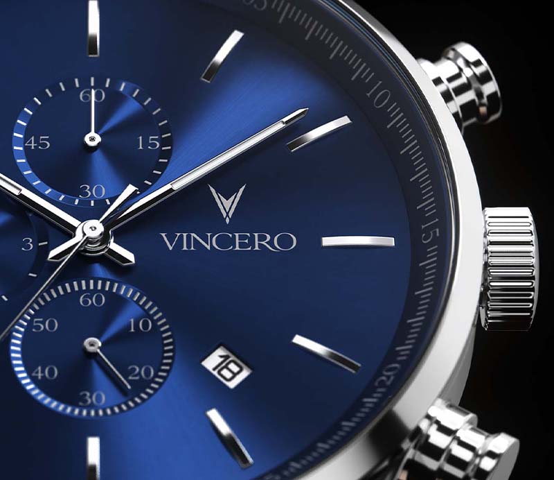 Men\'s 40MM Chronograph - Blue Steel | Vincero Watches | Vincero Collective