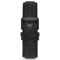 Men's Luxury Black Italian Leather Watch Band Strap Black Clasp | Color: Matte Black