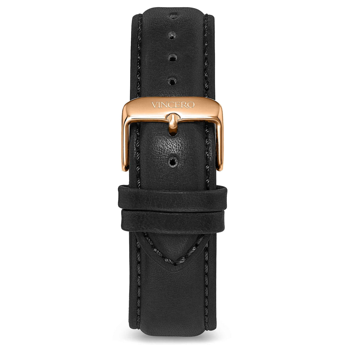 black leather dress watch strap The 18mm Dress Watch Strap: Black Alligator Leather / Rose Gold Strap