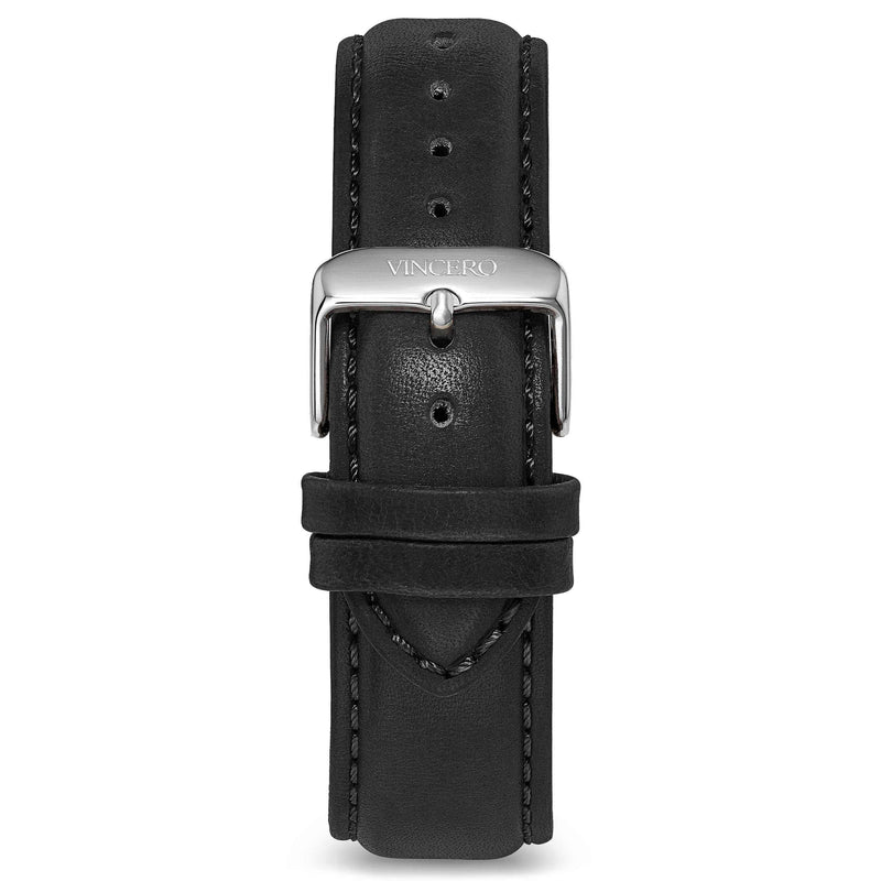 Classic - Black 20mm Men's Luxury Tan Italian Leather Interchangeable Watch Band Strap Silver Clasp