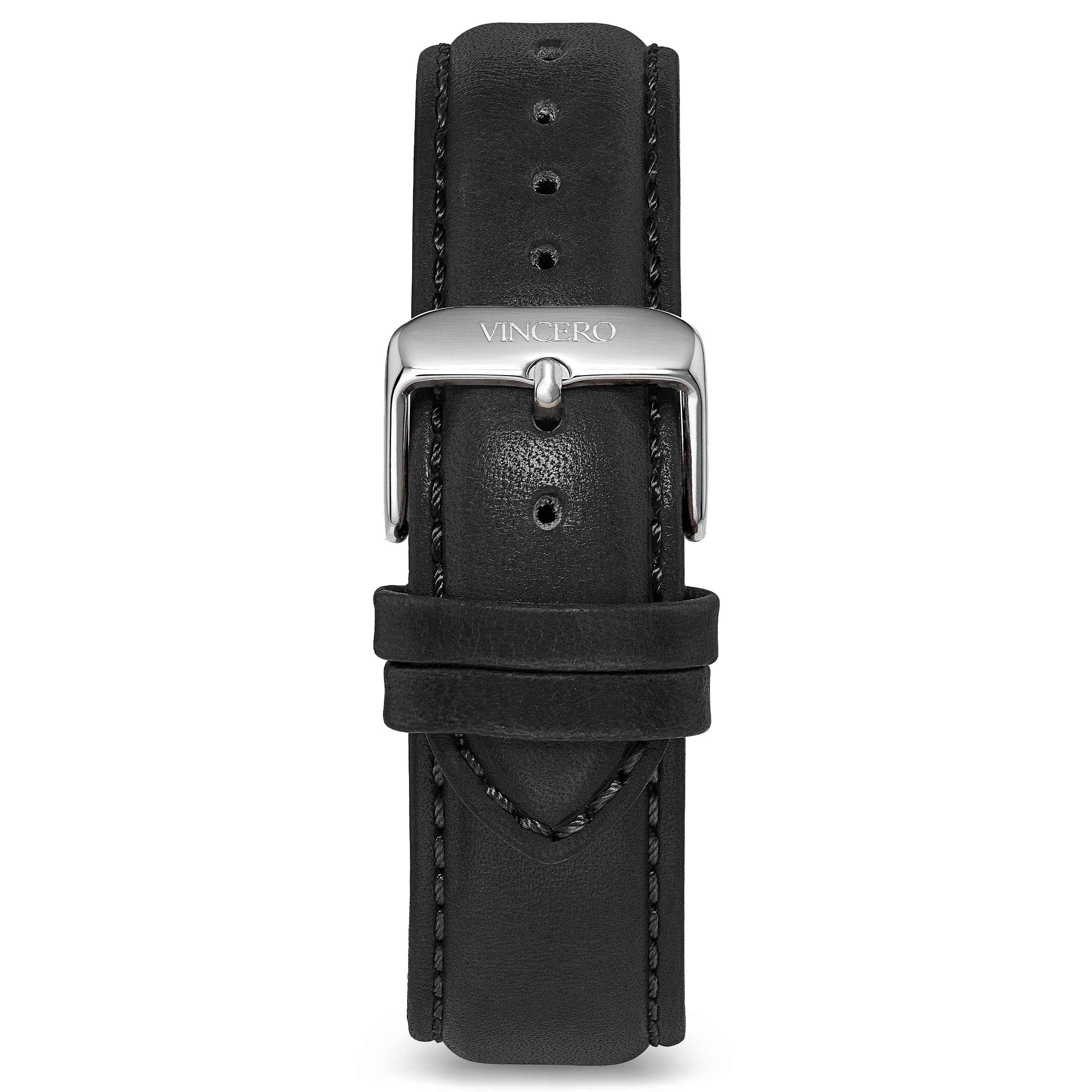 【希少】Sirito M black mitis porcus leather Men's Watch Strap - Classic Black Strap 22mm | Vincero Watches