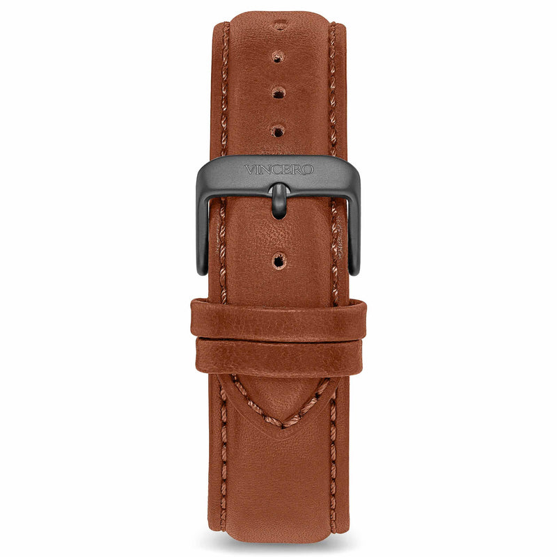 Men's Luxury Maple Italian Leather Watch Band Strap Gunmetal Clasp