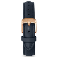 Women's Luxury Navy Italian Leather Watch Band Strap Rose Gold Clasp