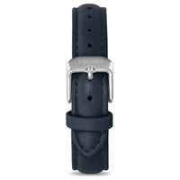 Women's Luxury Navy Italian Leather Watch Band Strap Silver Clasp