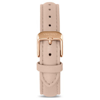 Women's Luxury Nude Italian Leather Watch Band Strap Rose Gold Clasp