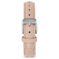 Women's Luxury Nude Italian Leather Watch Band Strap Silver Clasp