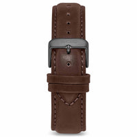 Men's Luxury Walnut Italian Leather Interchangeable Watch Band Strap Gunmetal Clasp