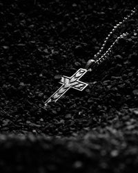 Stone Cross Curb Set - Sterling Silver