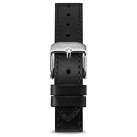 Women's Luxury Black Italian Leather Watch Band Strap Silver Clasp
