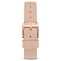 Women's Luxury Pale Pink Italian Suede Nubuck Leather Watch Band Strap Rose Gold Clasp