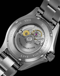Argo Automatic 41mm 316L Stainless Steel Caseback with Veni Vidi Vici Live Your Legacy Engraving