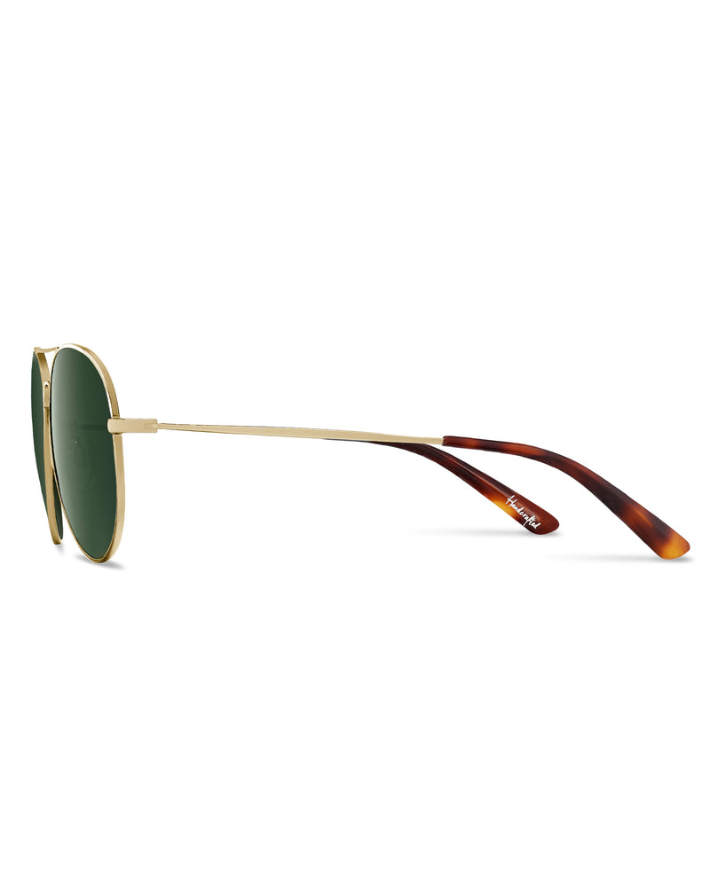 Men’s & Women's Polarized Sunglasses | The Aviator | Gold/Green | Premium Frames | Scratch-Resistant Lens | Vincero Collective