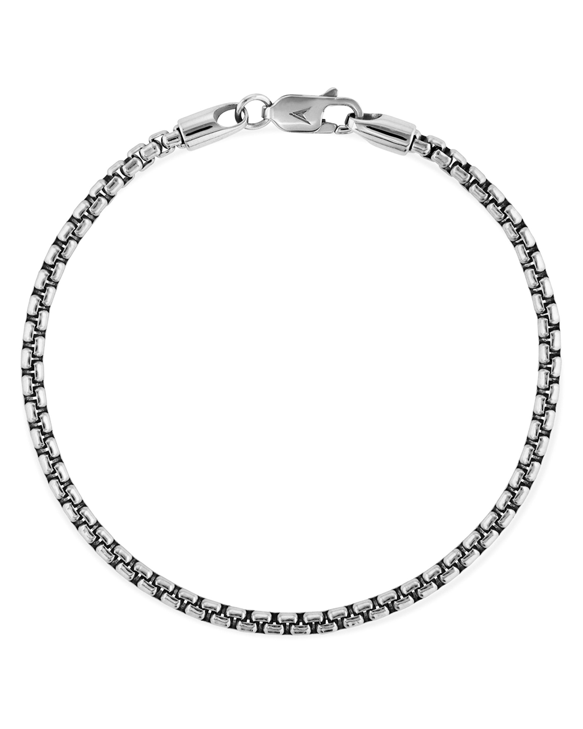 Everyday Minimalist Layering Bracelet Chains | Caitlyn Minimalist Sterling Silver / Box Chain Bracelet