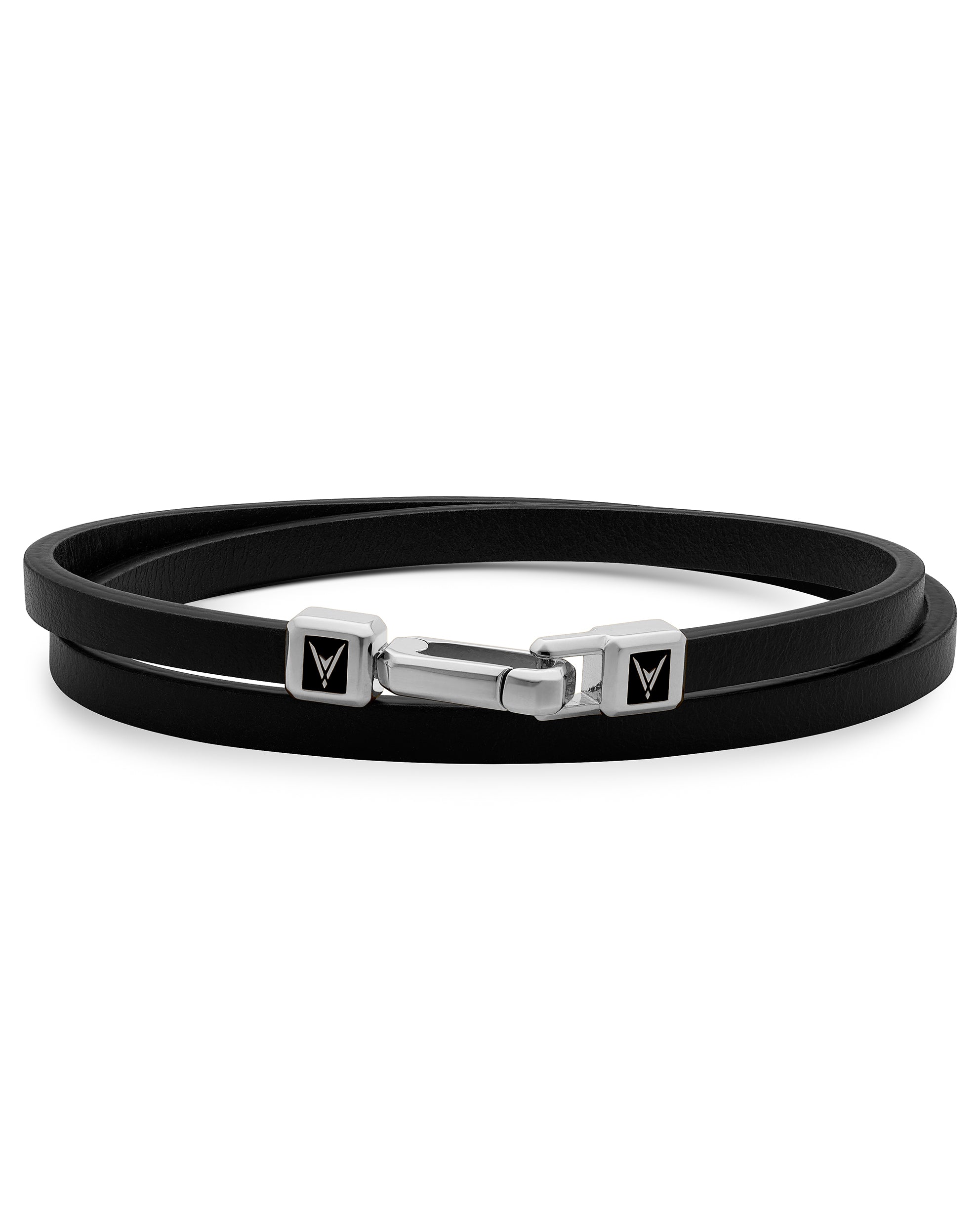 Louis Vuitton Keep It Double Leather Bracelet, Silver, 19