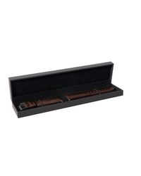 Men's Luxury Walnut Italian Leather Watch Band Strap Gunmetal Clasp
