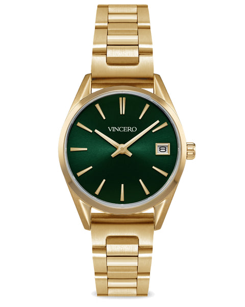 Green on sale gold watch