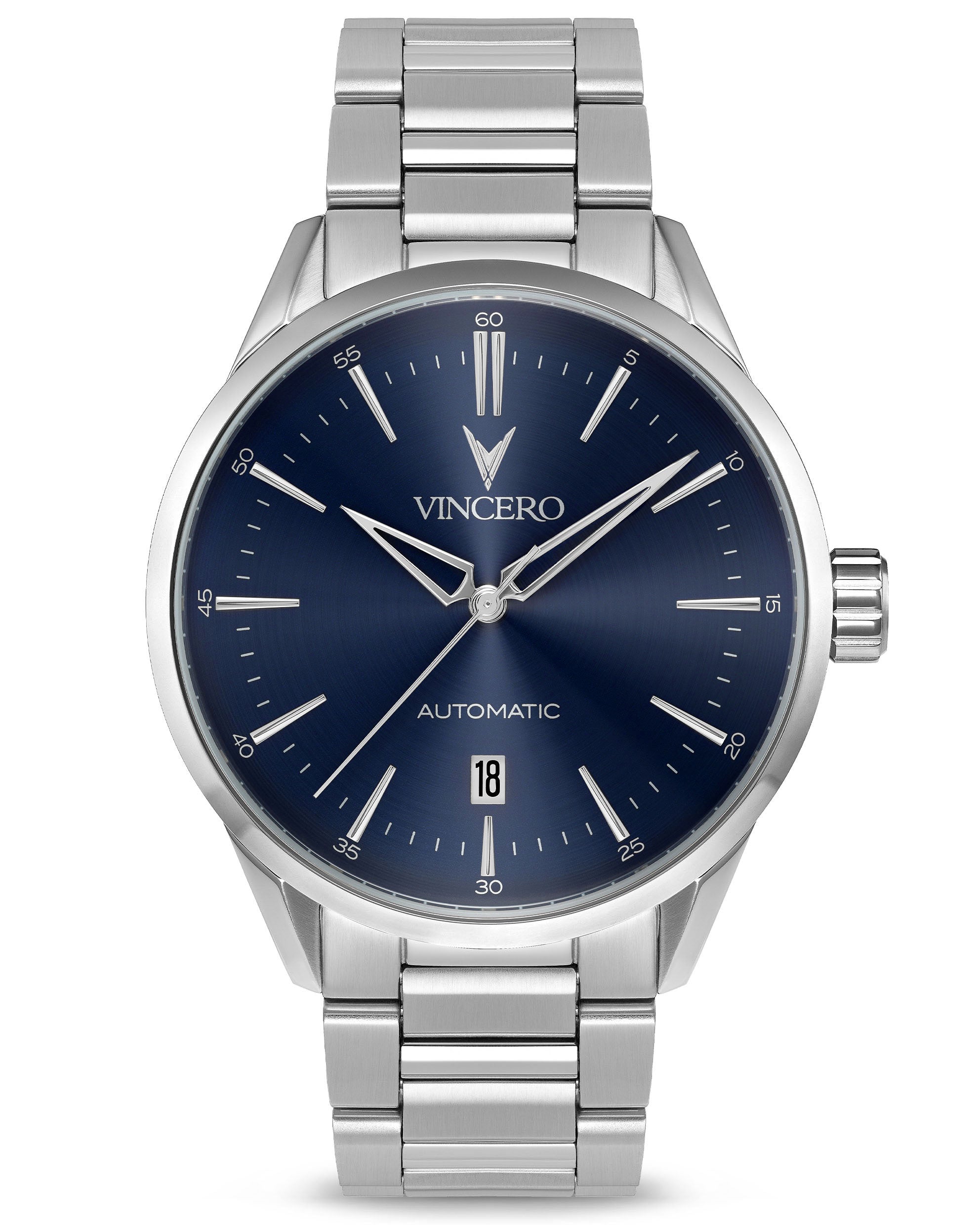 Icon Automatic Silver Blue Vincero Collective