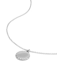 Women's Luxury Silver Cable Chain Necklace with Silver Pendant and Parrot Clasp
