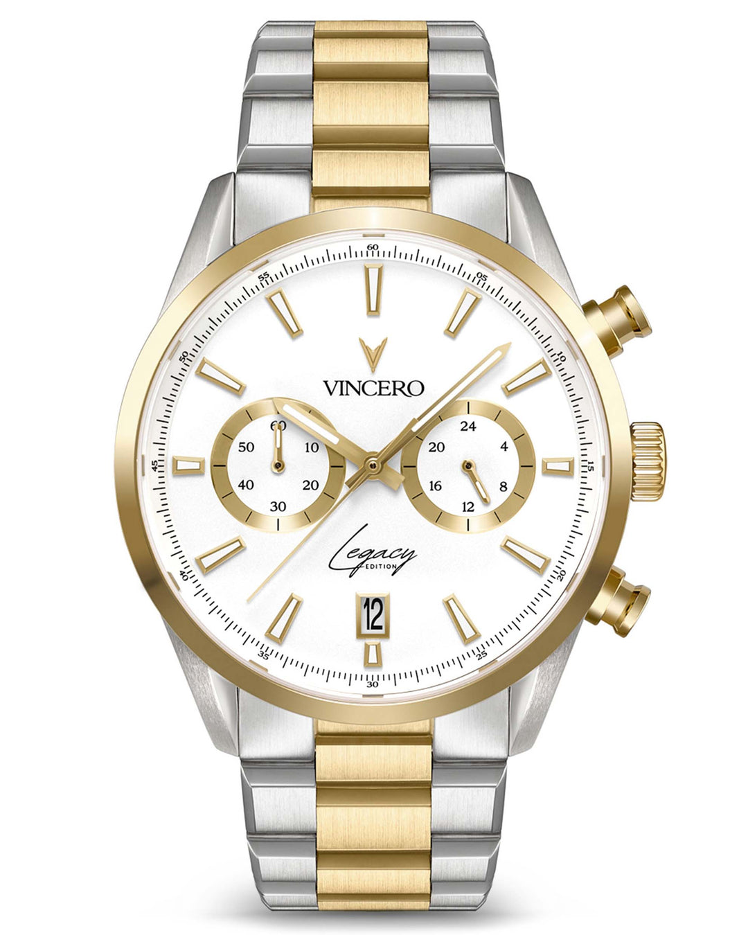 Legacy Chronograph -  White + Gold
