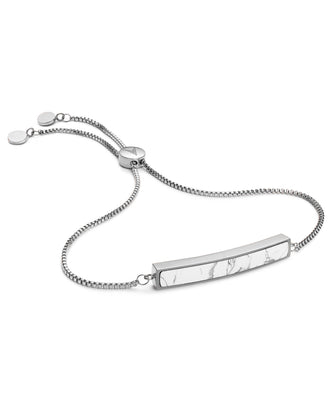 Marble Bar Bracelet - Silver + Carrara