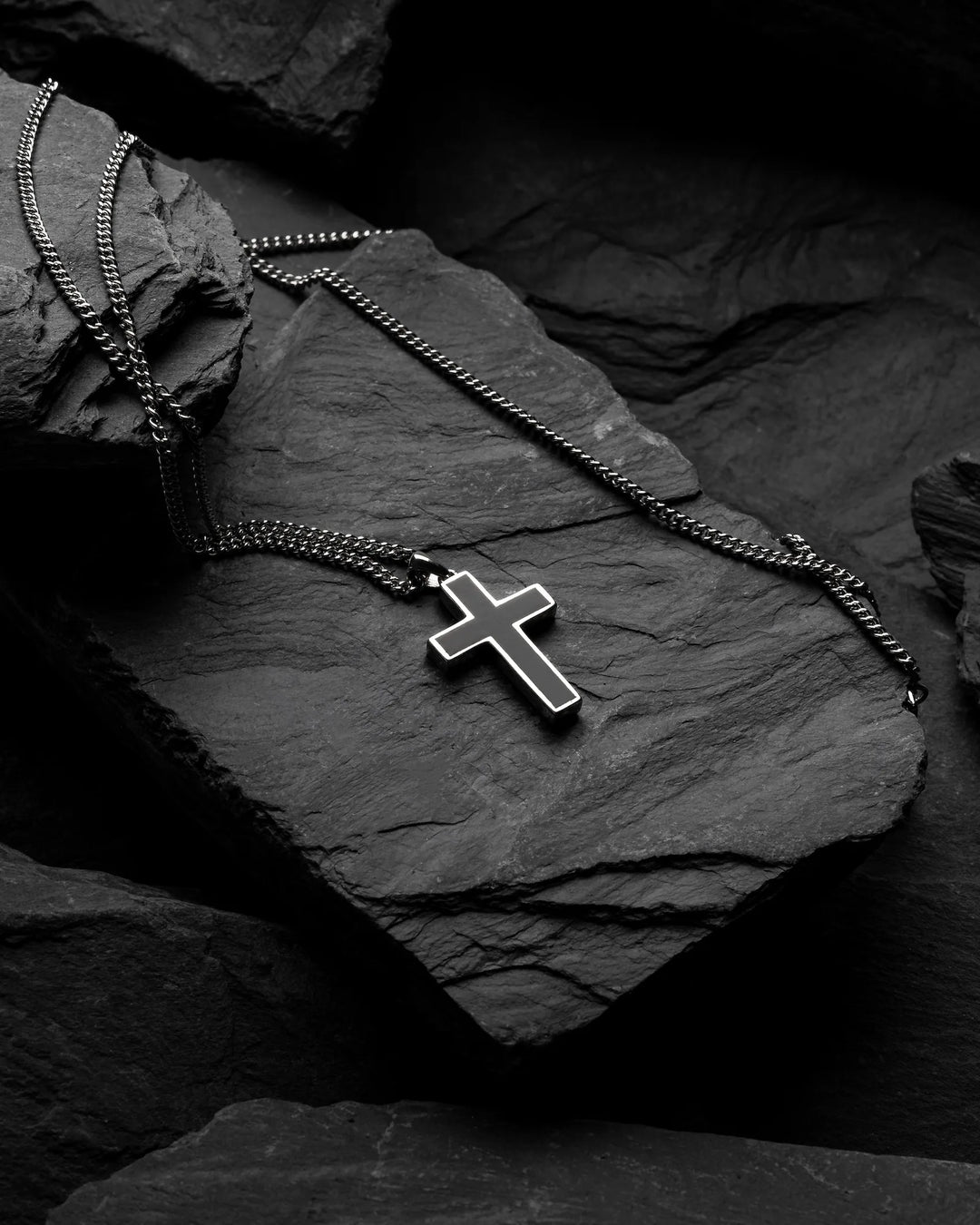 Stone Cross Pendant - Black Onyxhover image