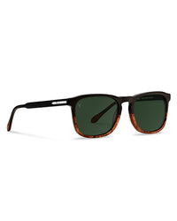 Men's Luxury Matte Black/Walnut Midway Sunglasses
