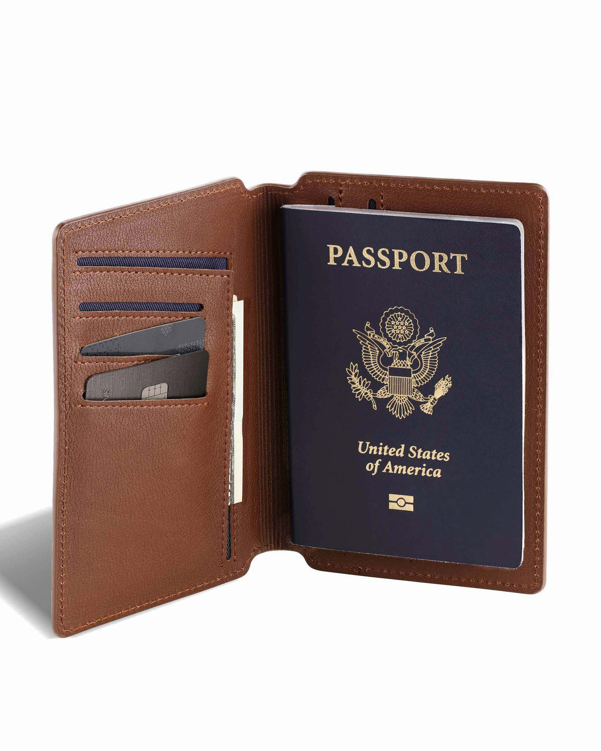 Vincero Brown Leather Passport Wallet