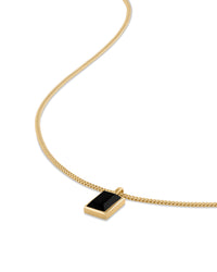 Mens Gold Onyx Pendant Necklace