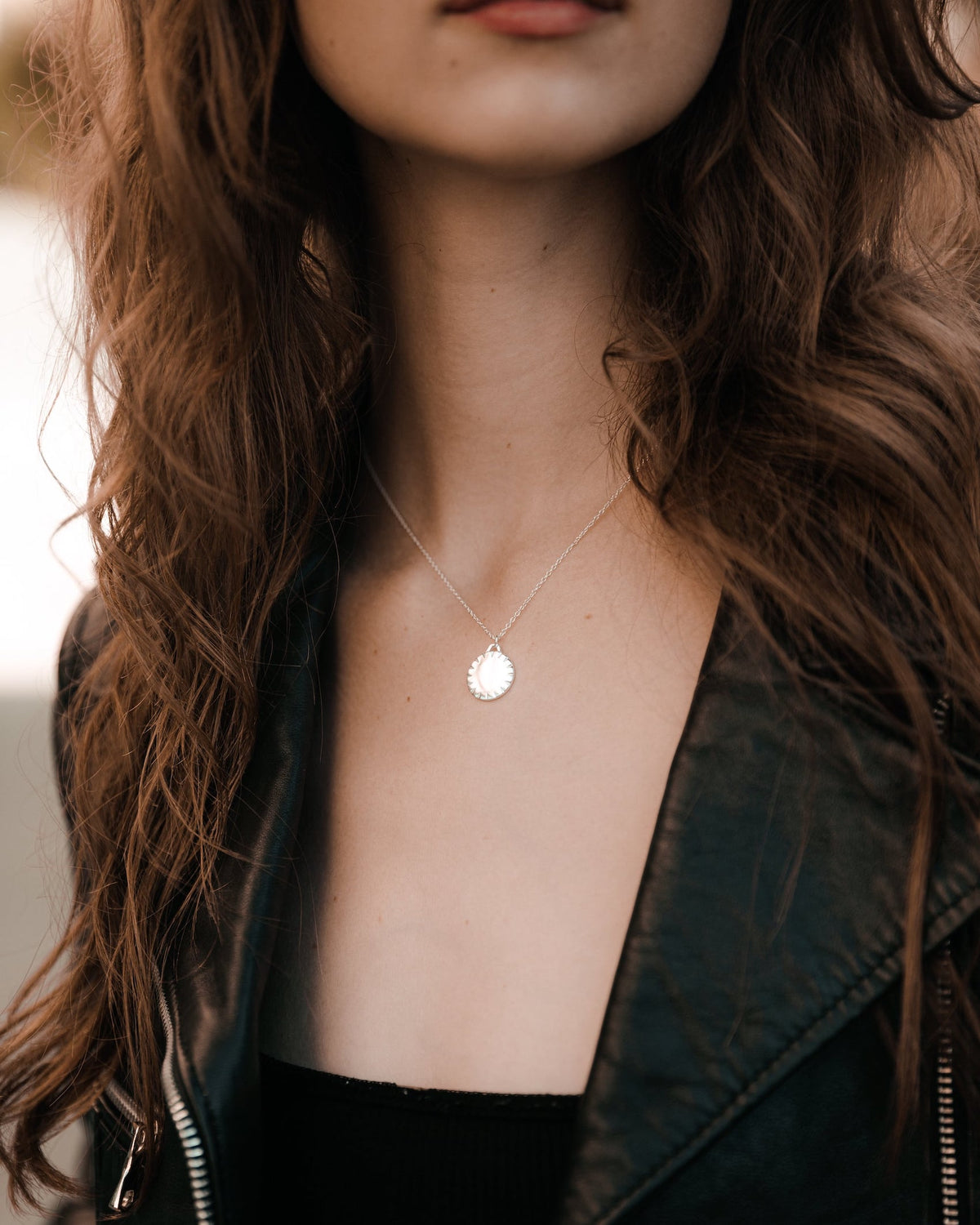 Women's Luxury Silver Cable Chain Necklace with Silver Pendant and Parrot Clasp