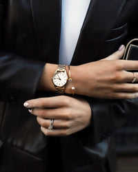 Womens Gold Satin Luxury Watch