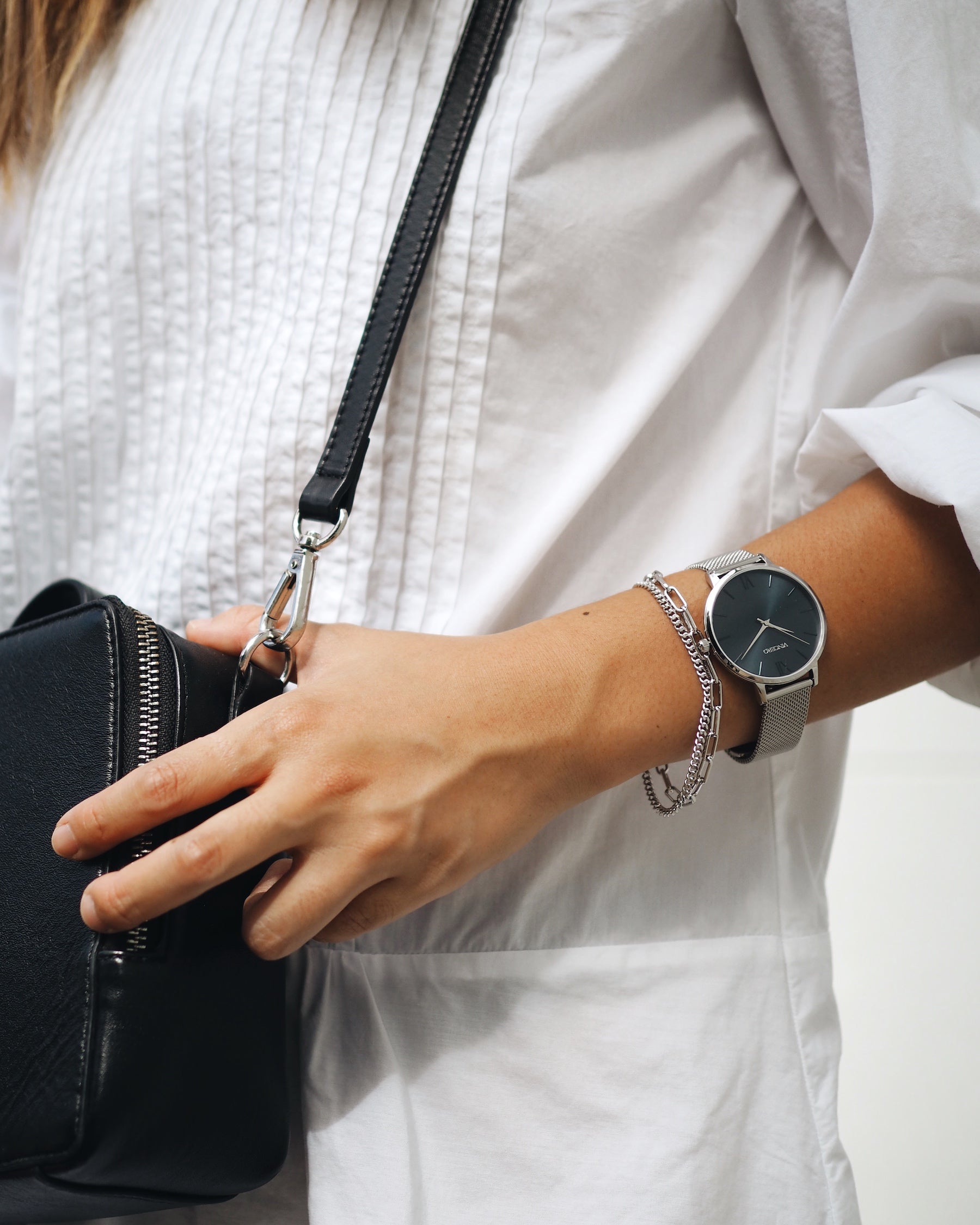 Women's Dress Watch - Silver + Turkish Blue | Vincero Watches 