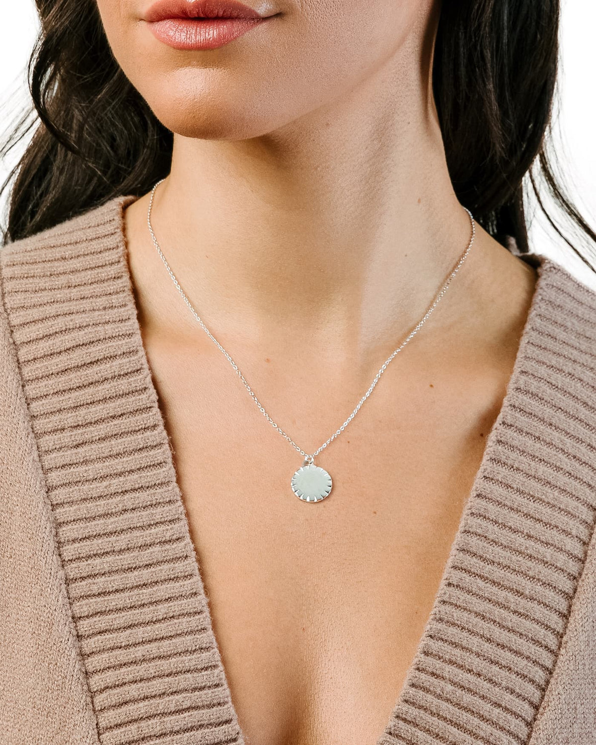 Womens Sterling Silver Horizon Pendant