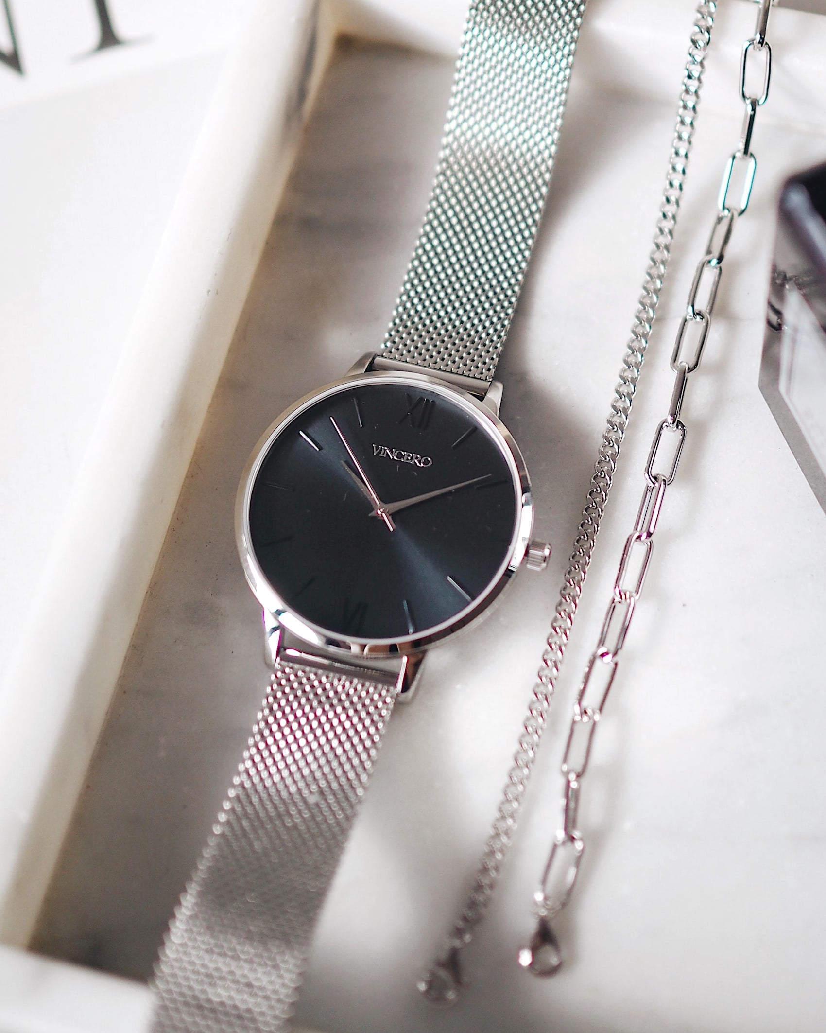 Women's Dress Watch - Silver + Turkish Blue | Vincero Watches 