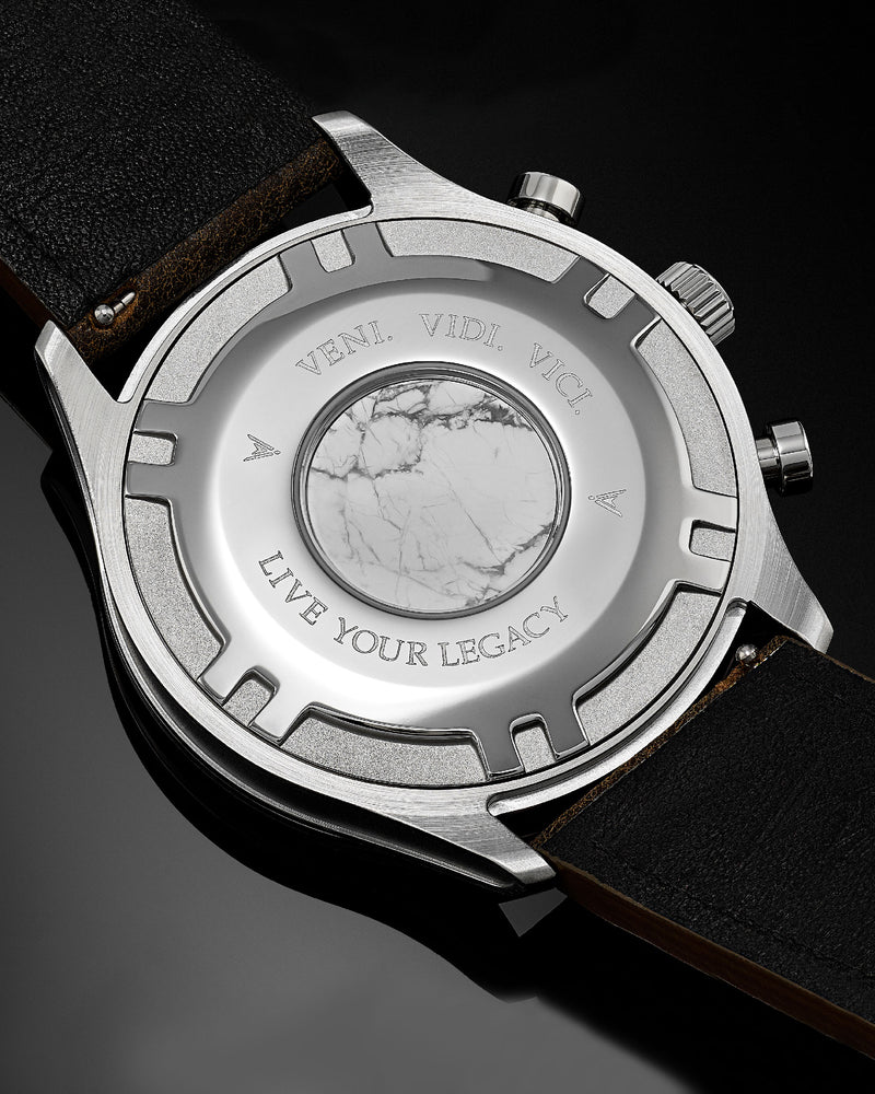 Vincero Altitude Luxury Watch 316L Stainless Steel Caseback with Veni Vidi Vici Live Your Legacy Engraving