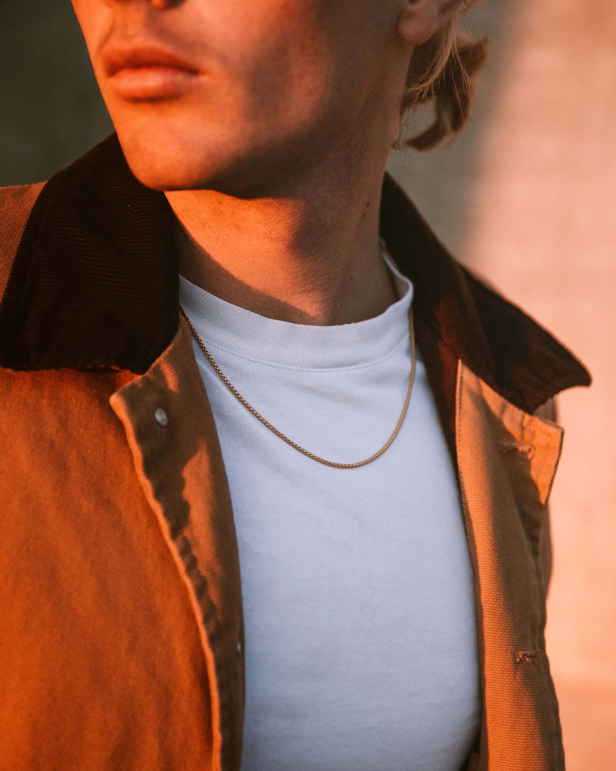 Men's Luxury Gold Box Chain Necklace with Parrot Clasp