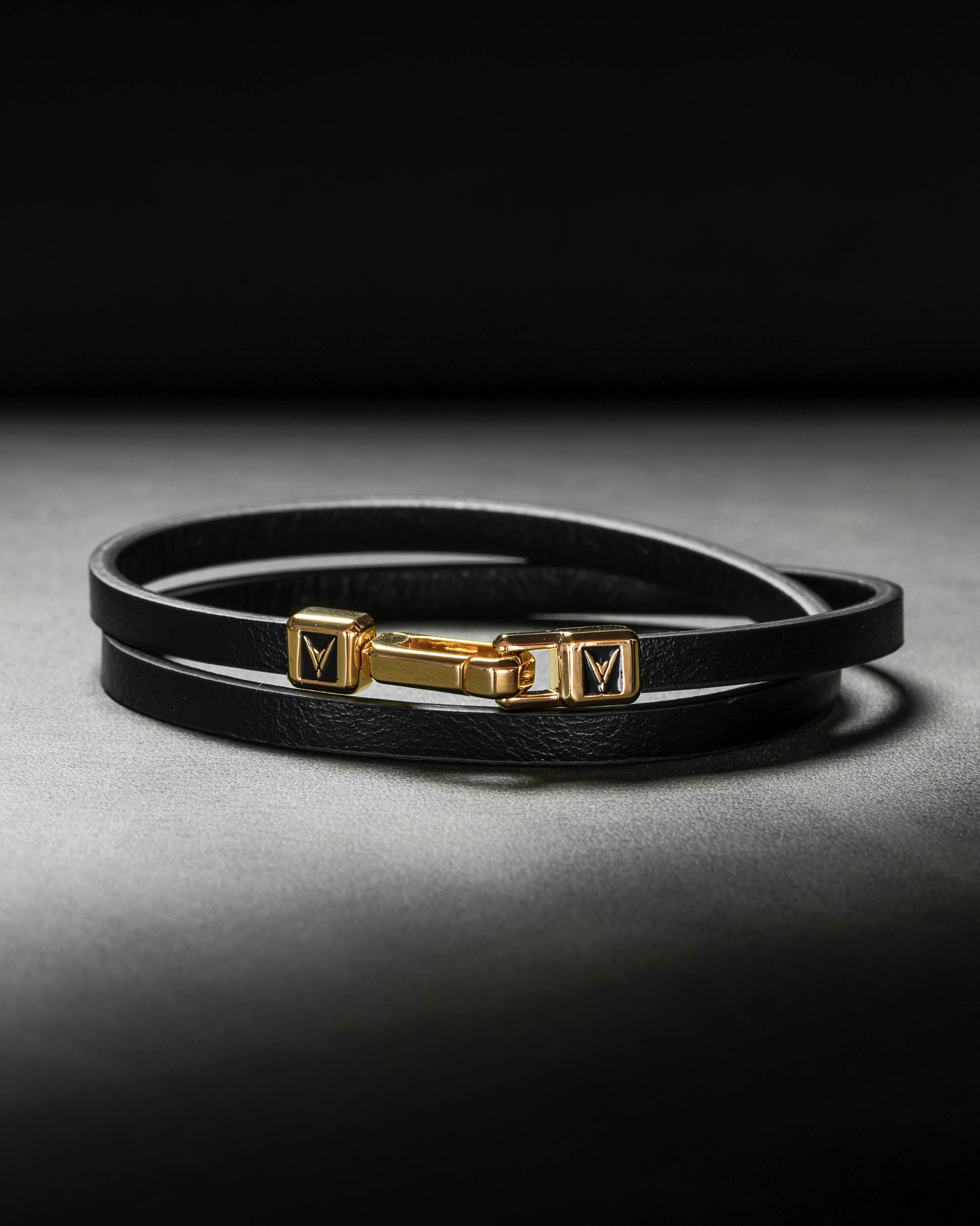Louis Vuitton Gold & Leather Magnetic Bracelet, Luxury