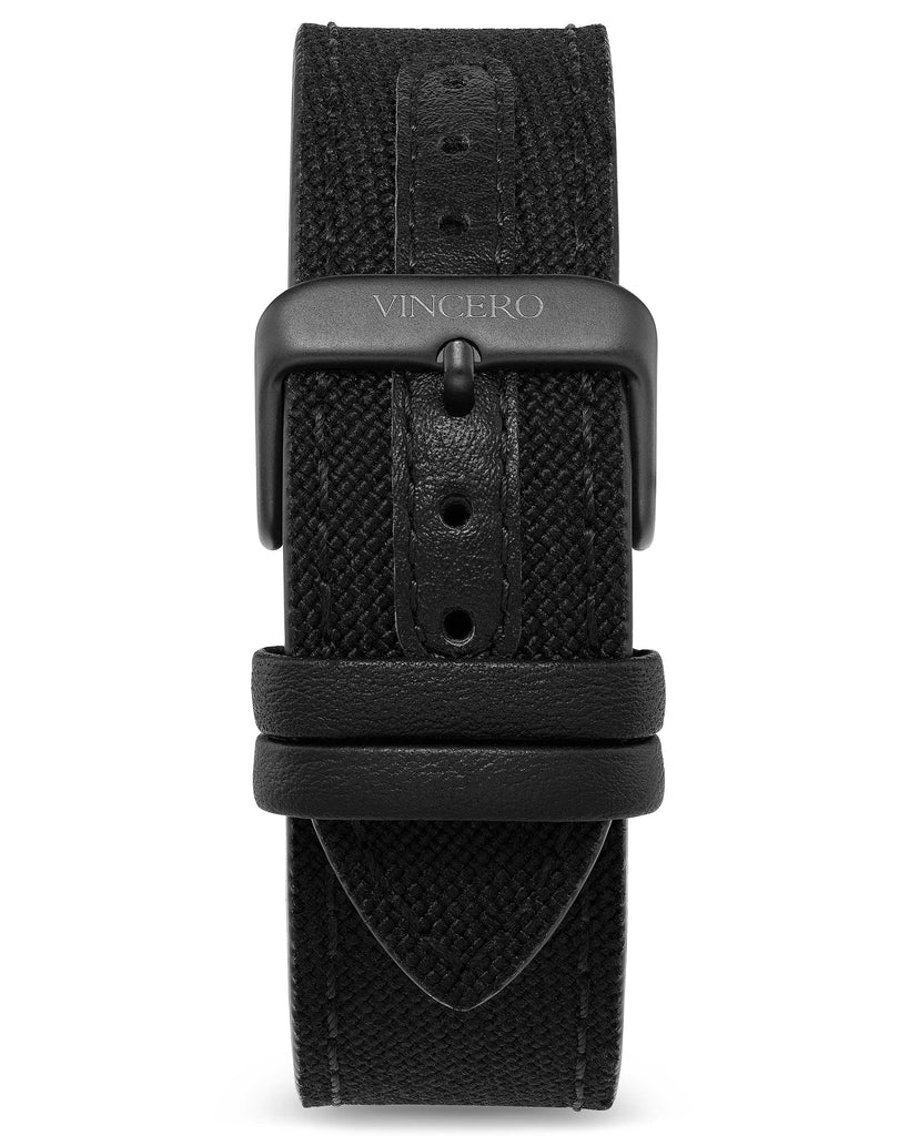 Men's Luxury Black Cordura Nylon Watch Band Strap Matte Black Clasp