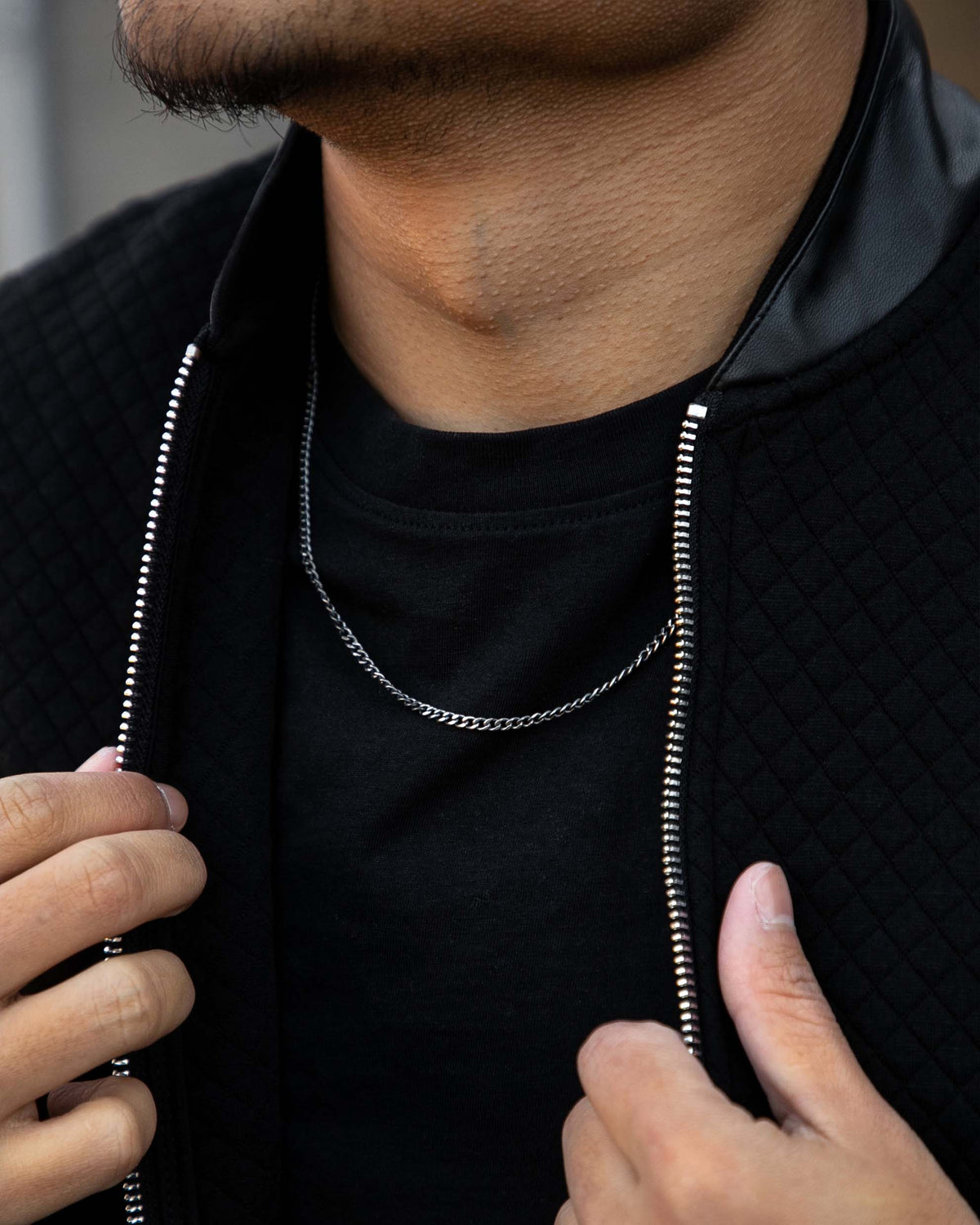 A sterling silver necklace for men