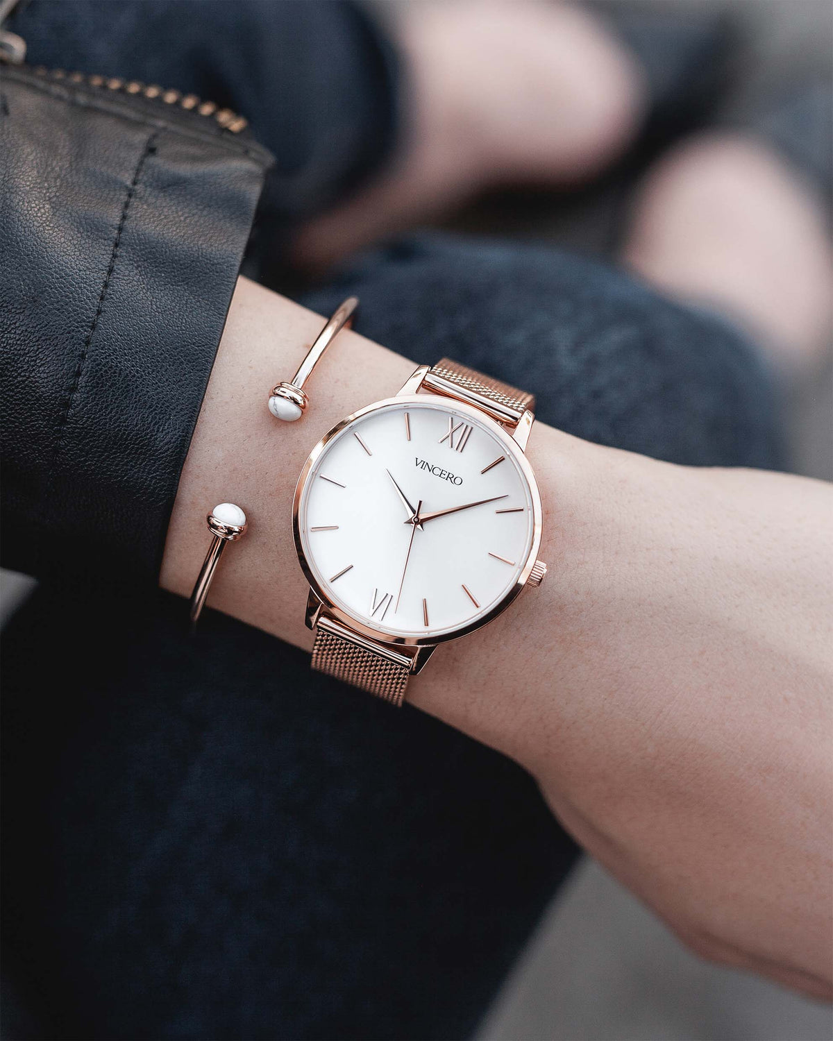 Women's Luxury Rose Gold 316L Stainless Steel Mesh Strap