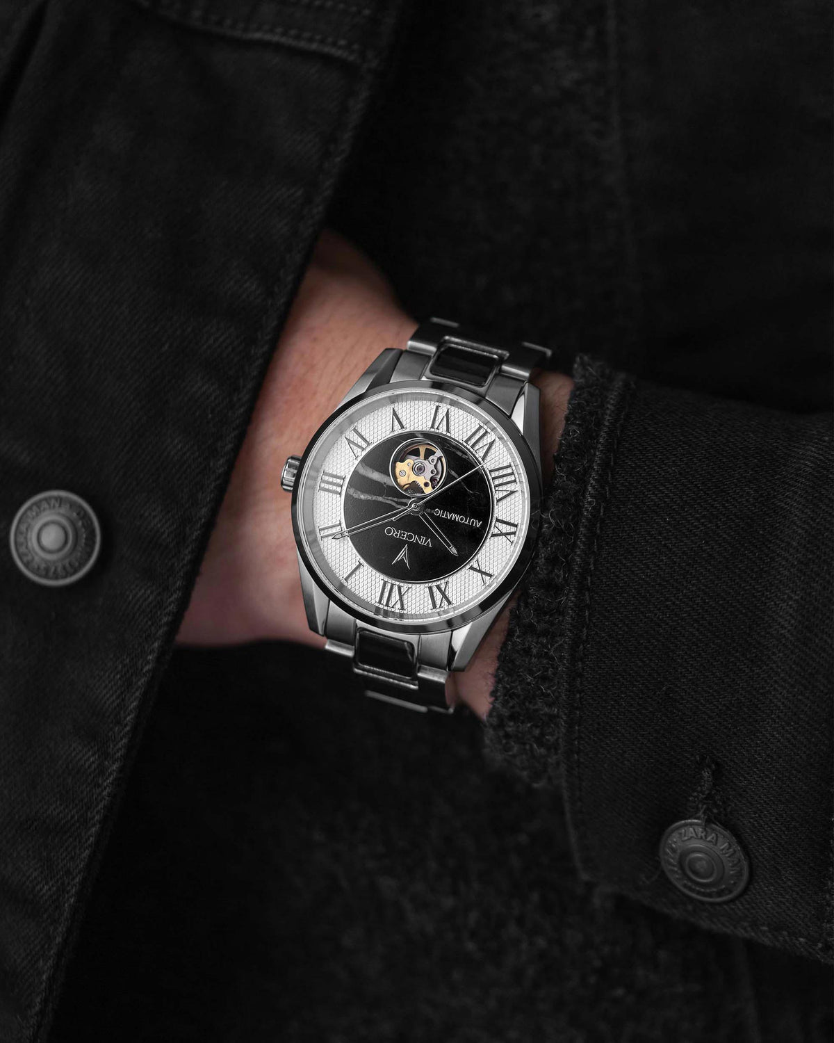 Italian Marble Automatic - Silver Nero