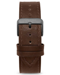Men's Luxury Tobacco Italian Leather Watch Band Strap Gunmetal Clasp