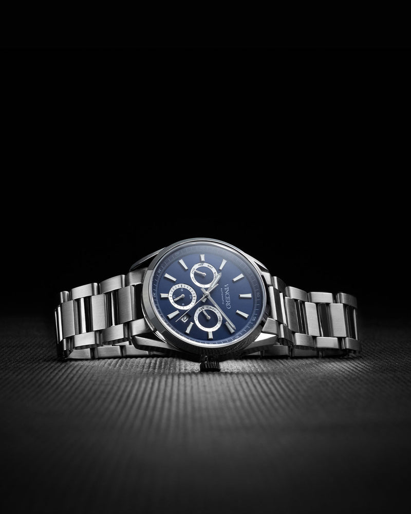 Vincero Mens Reserve Automatic Watch - Blue Silver