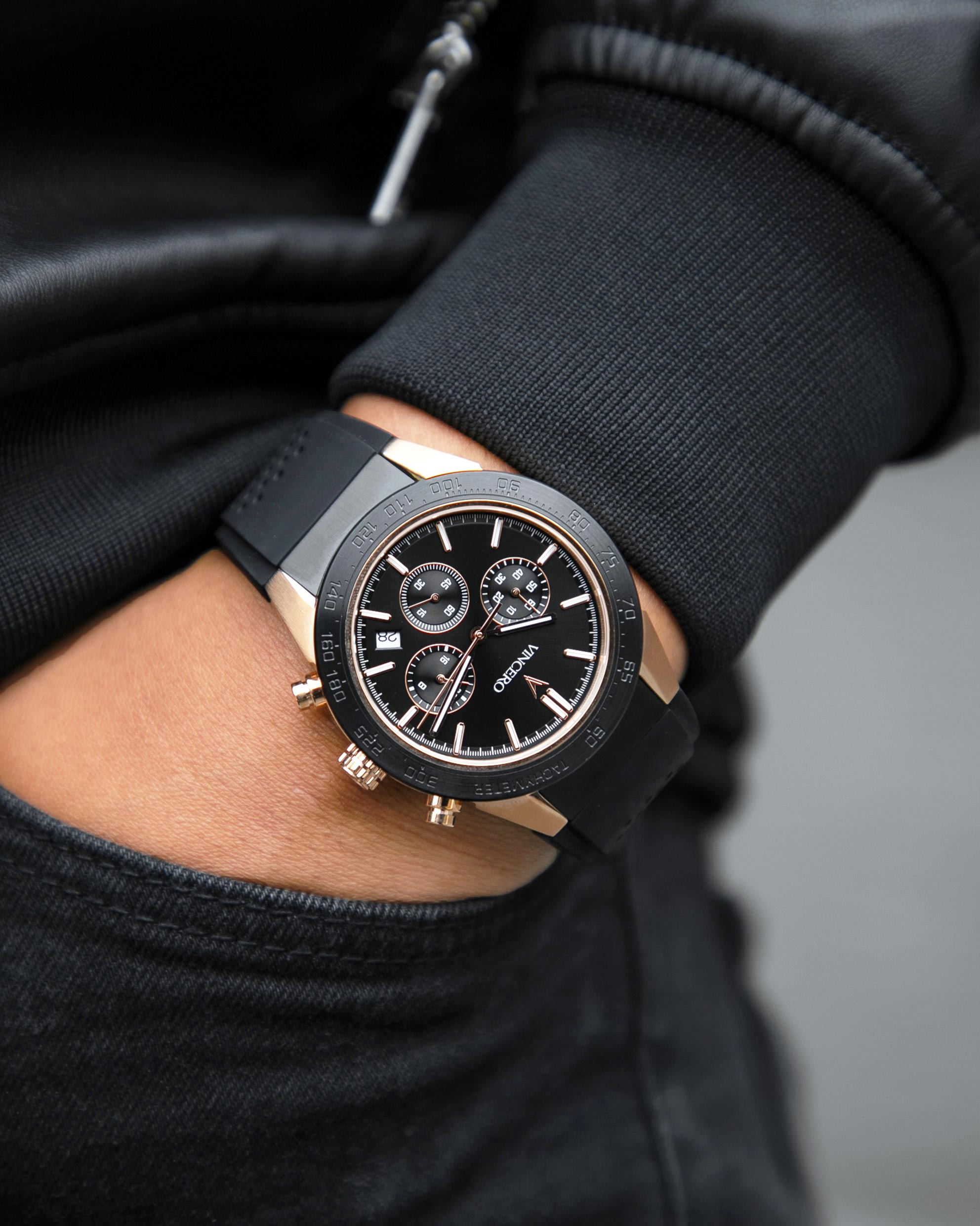 The Rogue - Black Sunray/Rose Gold | Vincero Watches | Vincero