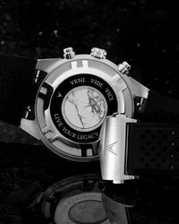 Rogue Italian Marble and 316L Stainless Steel Caseback with Veni Vidi Vici Live Your Legacy Engraving