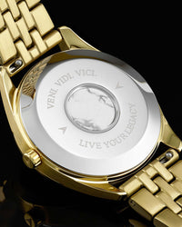 The Vienna 316L Stainless Steel Caseback with Veni Vidi Vici. Live Your Legacy. Engraving